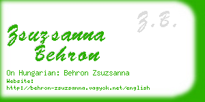 zsuzsanna behron business card